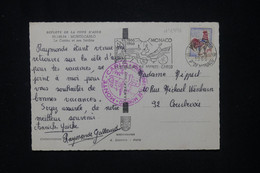 MONACO - Carte Postale De Monte Carlo Pour Courbevoie, Affranchissement Français - L 119092 - Cartas & Documentos