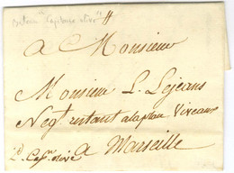 Lettre Avec Texte Daté De Naples 1770 Pour Marseille. Au Recto, Mention Manuscrite D'acheminement '' Capn Olive ''. - TB - Maritime Post