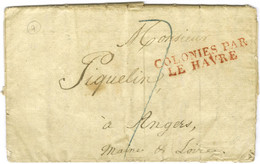 Lettre Avec Texte Daté De La Paroisse De Saint Laudry (Louisiane) Le 14 Février 1825 Pour Angers. Au Recto, Marque D'ent - Correo Marítimo
