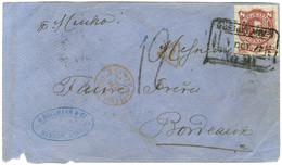 Cachet BUENOS AYRES / Argentine 8c Sur Lettre Pour Bordeaux. Au Recto, Taxe Tampon 12. 1877. - TB. - Tarifas Postales