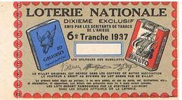 LOTERIE NATIONALE DEBITANTS  DE TABACS     1937  TBE LOT02 - Biglietti Della Lotteria
