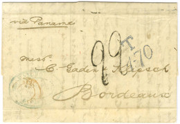 Lettre Avec Texte De Valparaiso Le 14 Mars 1878 Pour Bordeaux. Au Recto, T/1-70 Et Taxe Tampon 22 (taxe Calculée : 170c  - Postal Rates