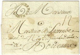 Lettre Avec Texte Daté Léoganne Le 1er Mars 1786 Pour Bordeaux. Au Recto, Marque D'entrée Ornée COLONIES PAR / NANTES. - - Maritime Post