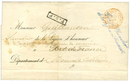Franchise Bleue De La Légion D'Honneur Sur Lettre Pour La Nouvelle Calédonie, Au Recto Griffe Encadrée F.S.P. 1869. - TB - Maritime Post