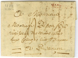 NOZEROY Rouge (L N° 1) Sur Lettre Avec Texte Daté Du 12 Décembre 1788 Pour Besançon. - TB. - R. - Otros & Sin Clasificación