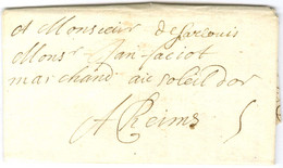 '' De Sarlouis '' (L N° 1) Sur Lettre Avec Texte Pour Reims. 1685. - TB / SUP. - R. - Otros & Sin Clasificación