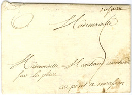 '' De Thionville '' (L N° 1) Sur Lettre Avec Texte Pour Pont à Mousson. 1736. - TB / SUP. - Otros & Sin Clasificación