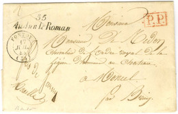 55 / Audun Le Roman + P.P. Rouge Càd T 15 FONTOY (55) Sur Lettre Avec Texte Pour Monul. 1843. - SUP. - Otros & Sin Clasificación