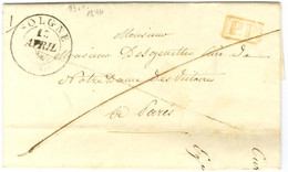 Càd T 14 Type Spécial SOLGNE (55) + P.P. Rouge Sur Lettre Avec Texte Pour Paris. Au Verso, Taxe Tampon 6. 1846. - TB. - Otros & Sin Clasificación