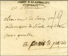 Lettre Avec Très Bon Texte Historique Daté De Marbourg Le 9 (1759) . Au Recto, ARMEE D'ALLEMAGNE / ET DU BAS RHIN (Lenai - Sellos De La Armada (antes De 1900)