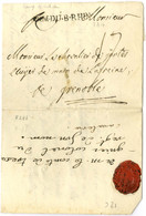 Lettre Avec Texte Daté Au Camp D'Hechen Le 27 Juin 1758 Pour Grenoble. Au Recto, ARM. DU. B. RHIN (Lenain 7A14). - TB /  - Sellos De La Armada (antes De 1900)