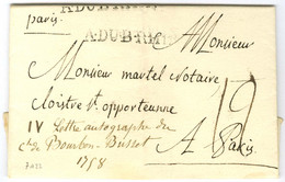 Lettre Avec Texte Daté Au Camp De Vesle Ce 26 Septembre 1758 Signé Du Comte De Bourbon Busset Pour Paris. Au Recto, A. D - Sellos De La Armada (antes De 1900)