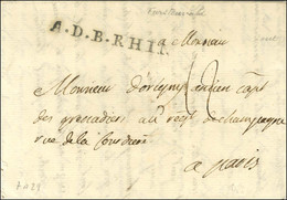Lettre Avec Texte Daté Fursteurvald Ce 30 Août 1760 Pour Paris. Au Recto, A. D. B. RHIN (Lenain 7A29). - SUP. - R. - Sellos De La Armada (antes De 1900)