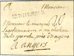 Lettre Avec Texte Daté De Nederingelheim Le 12 Janvier 1763 Pour Angers. Au Recto, AR. D. H. RHIN. B (Lenain 7A34). - SU - Sellos De La Armada (antes De 1900)