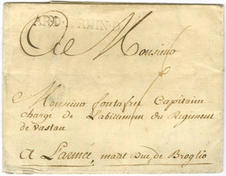 Lettre Avec Texte Daté De Francfort Le 30 Septembre 1761 Adressée à L'armée Du Maréchal Duc De Broglio. Au Recto, AR. D. - Army Postmarks (before 1900)