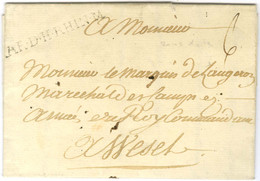 Lettre Avec Texte Daté De Mulhausen Le 12 Mai (1862) Adressée à L'armée Du Roy à Wesel. Au Recto, AR. D. H. RHIN. M (Len - Army Postmarks (before 1900)
