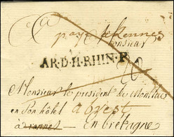 Lettre Avec Texte Daté De Geismard Ce 20 Juillet (1761) Pour Rennes Réexpédiée à Brest. Au Recto, AR. D. H. RHIN. P (Len - Army Postmarks (before 1900)