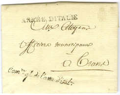 Lettre Avec Texte Et En-tête Manuscrit '' Armée D'Italie '' Datée De Nice Le 11 Pluviose An 3, Signé Aubernon Et Adressé - Army Postmarks (before 1900)