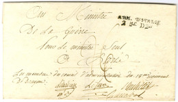 Lettre Sans Texte Adressée Au Ministre De La Guerre à Paris. Au Recto, ARM. D'ITALIE / 2me Don Et Contreseing Manuscrit  - Army Postmarks (before 1900)