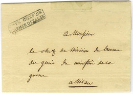 Lettre Avec Texte Daté De Milan Le 22 Janvier 1809, Signé Du Général Charpentier Et Adressée à Milan. Au Recto, Gal CHEF - Army Postmarks (before 1900)