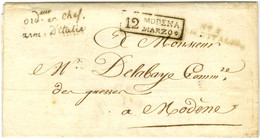Lettre Avec Texte Daté De Milan Le 8 Mars 1810, Signé Joubert Pour Modène. Au Recto, N° 1 / ARM D'ITALIE Et Ordeur En Ch - Sellos De La Armada (antes De 1900)