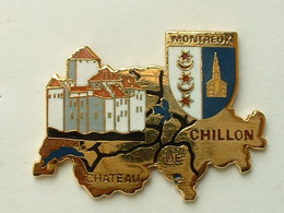 Pin's MONTREUX  - CHATEAU DE CHILLON - SUISSE - EMAIL - Steden