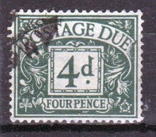 GB 1937 George VI Single 4d Postage Due Stamp In Fine Used Condition. - Postage Due