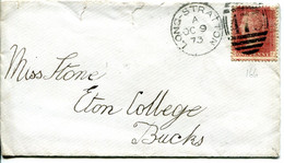 Great Britain - England 1873 Cover Long Stratton To Eton College - 1d Red - Plate 166 - Covers & Documents