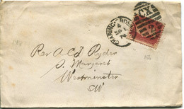 Great Britain - England 1874 Cover Charing Cross To Westminster - 1d Red - Plate 156 - Cartas & Documentos