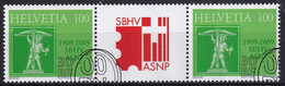 Zumstein S92 / MiNr. 2117 Schweiz 2009, 3. Sept. 100 Jahre Schweizer Briefmarkenhändler-Verband (SBHV/ASNP) - Se-Tenant
