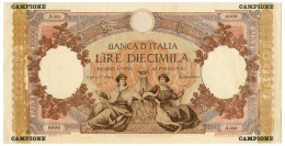 10000 LIRE CAMPIONE CAPRANESI REPUBBLICHE MARINARE REGINE MARE 08/05/1948 BB/BB+ - [ 8] Ficticios & Especimenes