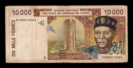 West African St. Costa De Marfil 10000 Francs BCEAO 1995 Pick 114Ac BC F - Côte D'Ivoire
