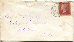 Great Britain - England 1877 Cover Bournemouth To Hitchin - 1d Red - Plate 196 - Storia Postale