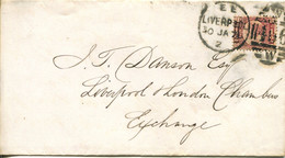 Great Britain - England 1878 Wrapper Cover Liverpool - ½d Bantam - Plate 10 - Cartas & Documentos