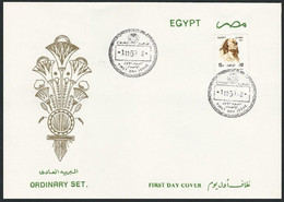 EGYPT 1993 FDC - FIRST DAY COVER 15 Piastres ORDINARY SET SPHINX BUST - Lettres & Documents