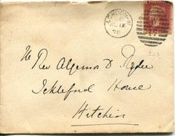 Great Britain - England 1878 Cover London To Hitchin - 1d Red - Plate 203 - Storia Postale