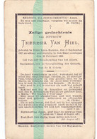 Devotie Devotion Doodsprentje Overlijden - Theresia Van Hiel - Sint Anna Hamme 1827 - 1898 - Avvisi Di Necrologio