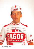 EQUIPE FAGOR 1987 - ERIC CARITOUX - PALMARES AU VERSO - Cycling