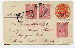 Ottoman Empire ONLY FRONT PAGE Of Postal Stationery Letter Cover Posted Mersine To Austria - Uprated B220320 - Lettres & Documents