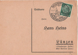 Postkarte, Lünzen, Lüneburger Heide, Neustettin, SStp.gel. 1937 - Cartas