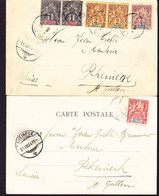 1904 2 Gelaufene AK's Aus Französisch Guinea Nach Rheineck. - Covers & Documents
