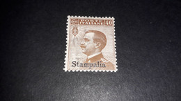 04AL16 POSSEDIMENTI ITALIANI ISOLE EGEO 1912 FRANCOBOLLI D'ITALIA SOPRASTAMPATI STAMPALIA CENT. 40 "X" - Egeo (Scarpanto)