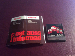 Lot  Pochettes  Allumettes Publicitaire Piles Philips - Boites D'allumettes