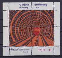 Vignette U-Bahn Eröffnung Nürnberg 1978 Festblock  - Cartas