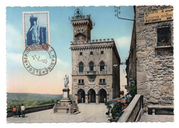 GF Carte Maximum 097, Saint-Marin S. Marino 55, Libertas, Palazzo Del Governo - Storia Postale