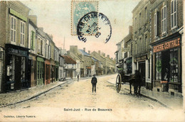 St Just * La Rue De Beauvais * épicerie Centrale * Librairie Papeterie - Saint Just En Chaussee