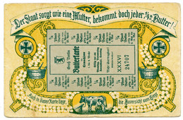 Guerre 1914-18.carte Allemande.tickets De Rationnement Concernant Le Beurre. - War 1914-18