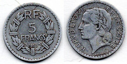 5 Francs 1952 TB+ - Andere & Zonder Classificatie