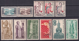 LAOS - 1953 - ANNEE COMPLETE AVEC POSTE AERIENNE YVERT N° 23/27 + PA 712 * MLH - COTE 2006 ! = 49.5 EUR. - Laos