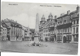 -51-  MALMEDY  Place Du Marché ( Timbre 5 Deusches Reich) 2scans - Malmedy